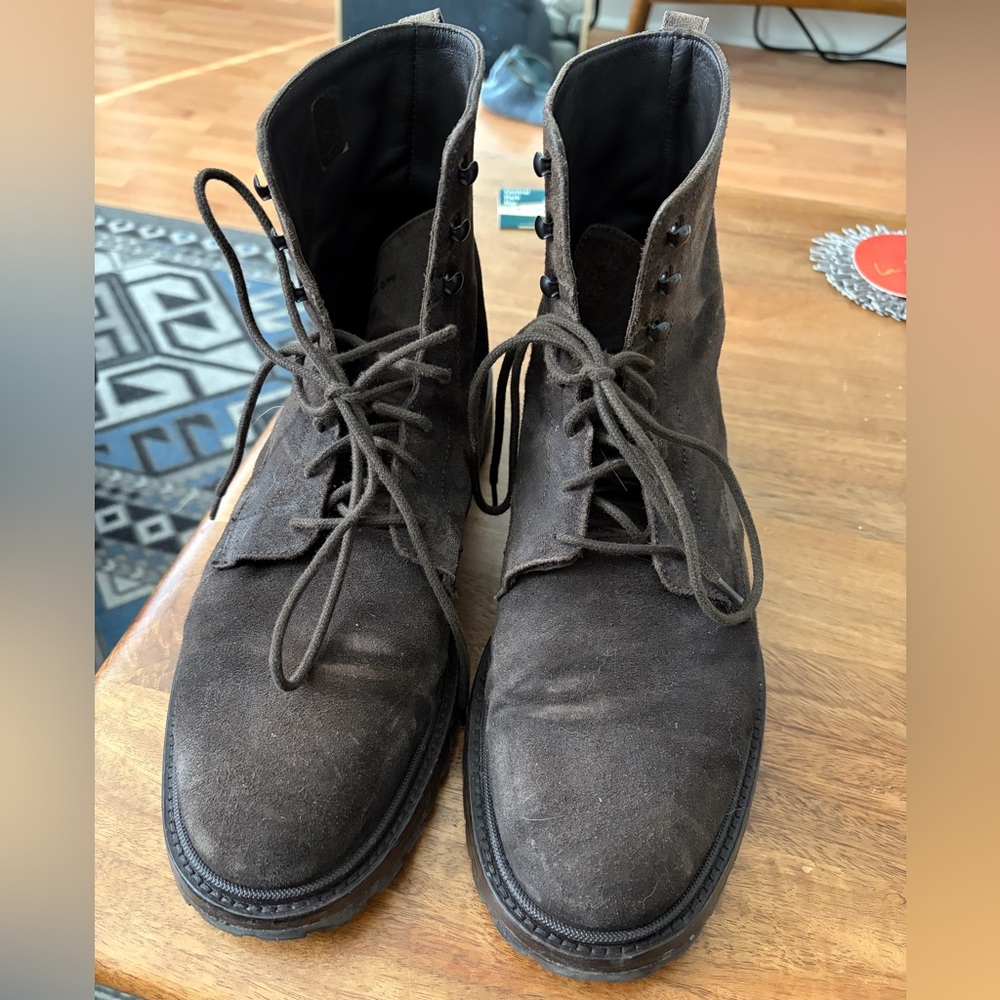 KOIO Como Dark Brown Suede Lace-Up Boots - Men’s US 11 (EUR 44)